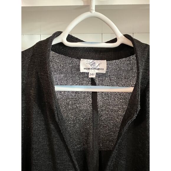 Long Elegant Legs Black Cardigan Plus 24T Tall Lightweight Layering Sweater - Picture 4 of 10